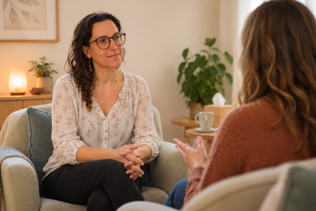 elisa en sessió amb clienta